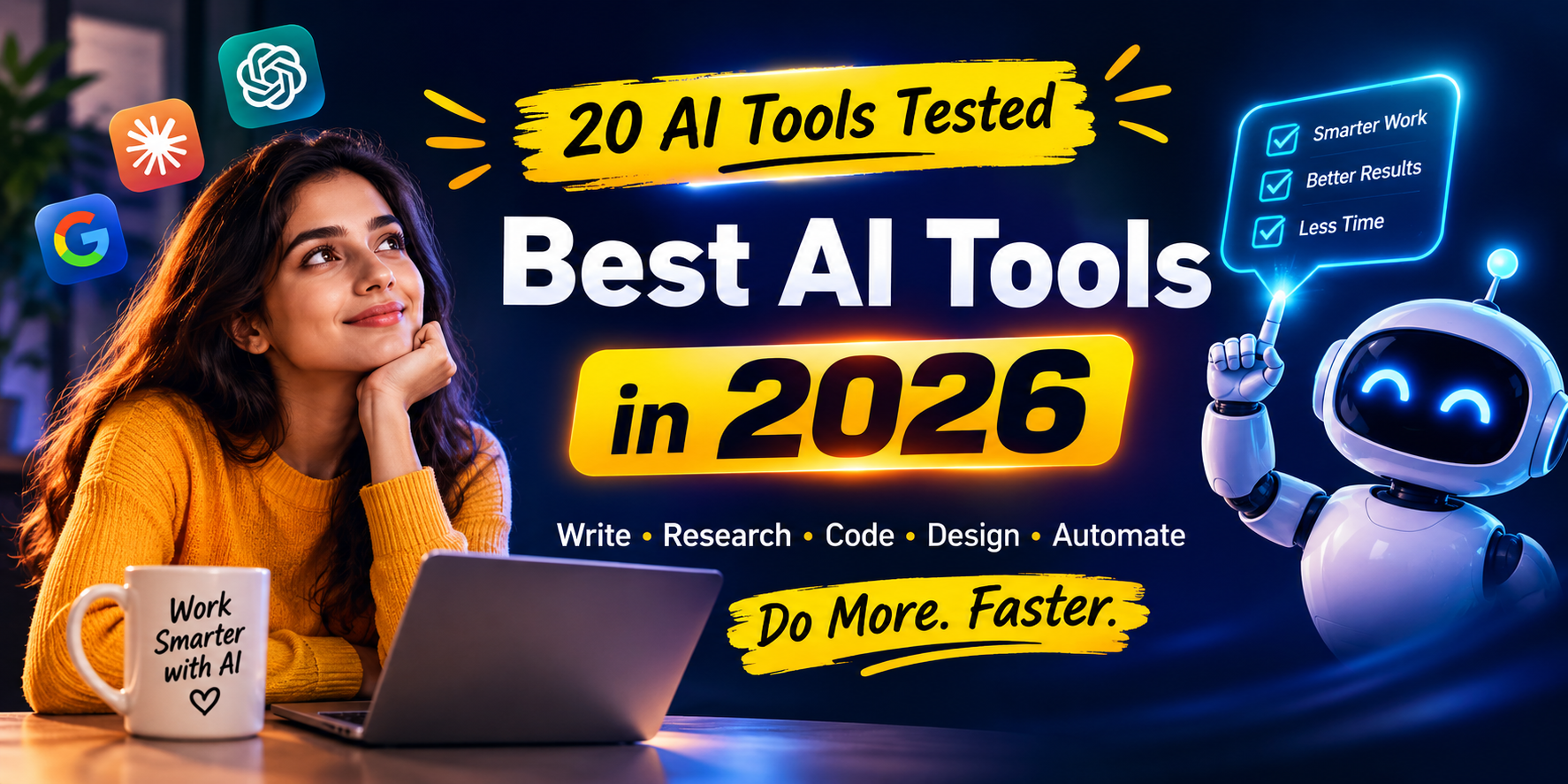 Best AI tools in 2026 for writing, research, coding, design, automation, and productivity