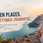 Cheapest countries to visit in 2026 travel banner featuring a budget backpack, camera, globe, scenic mountains, and the message “Explore More. Spend Less.”