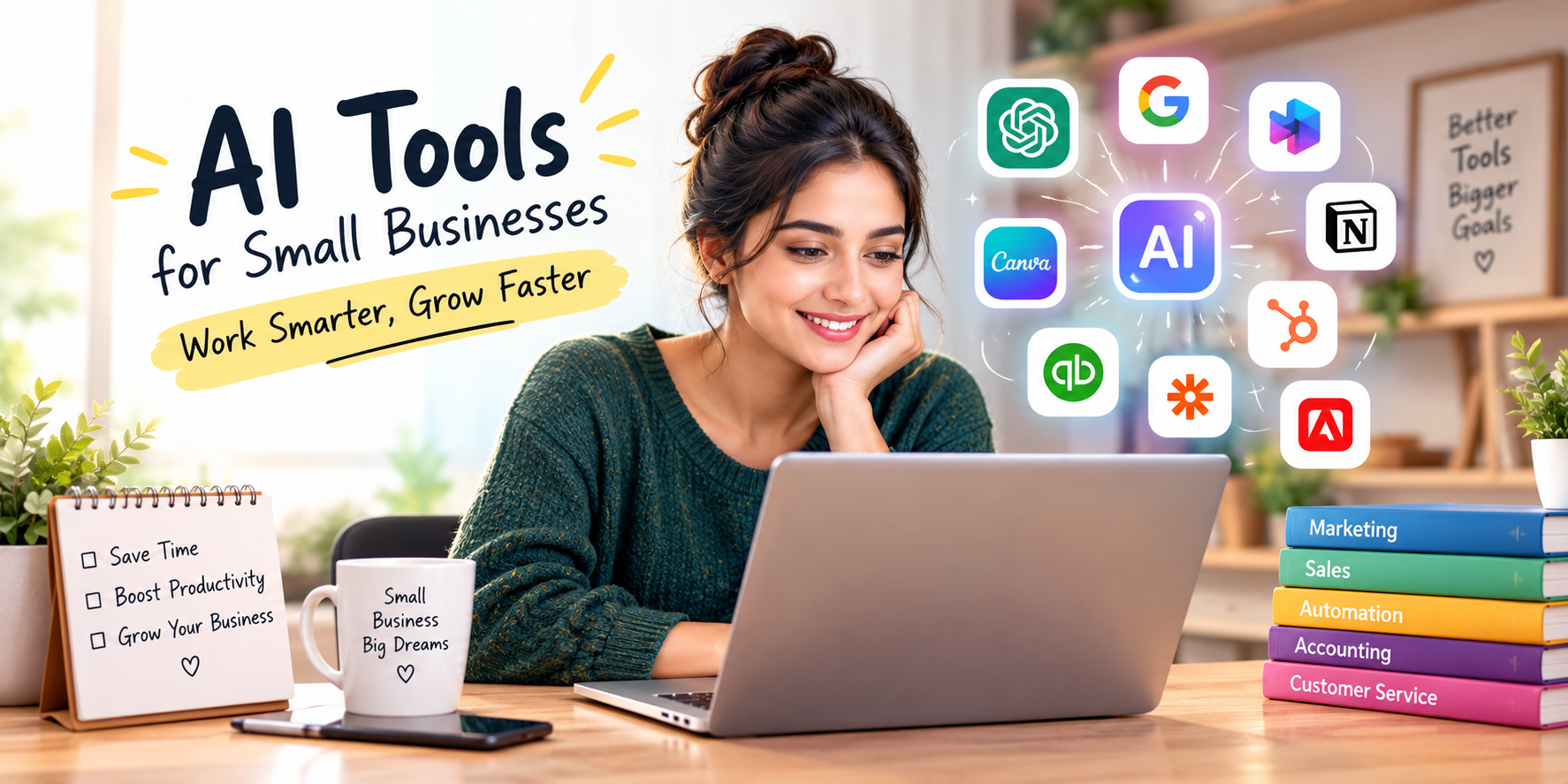 Best AI tools for small businesses in 2026 to save time, boost productivity, automate tasks, and grow faster