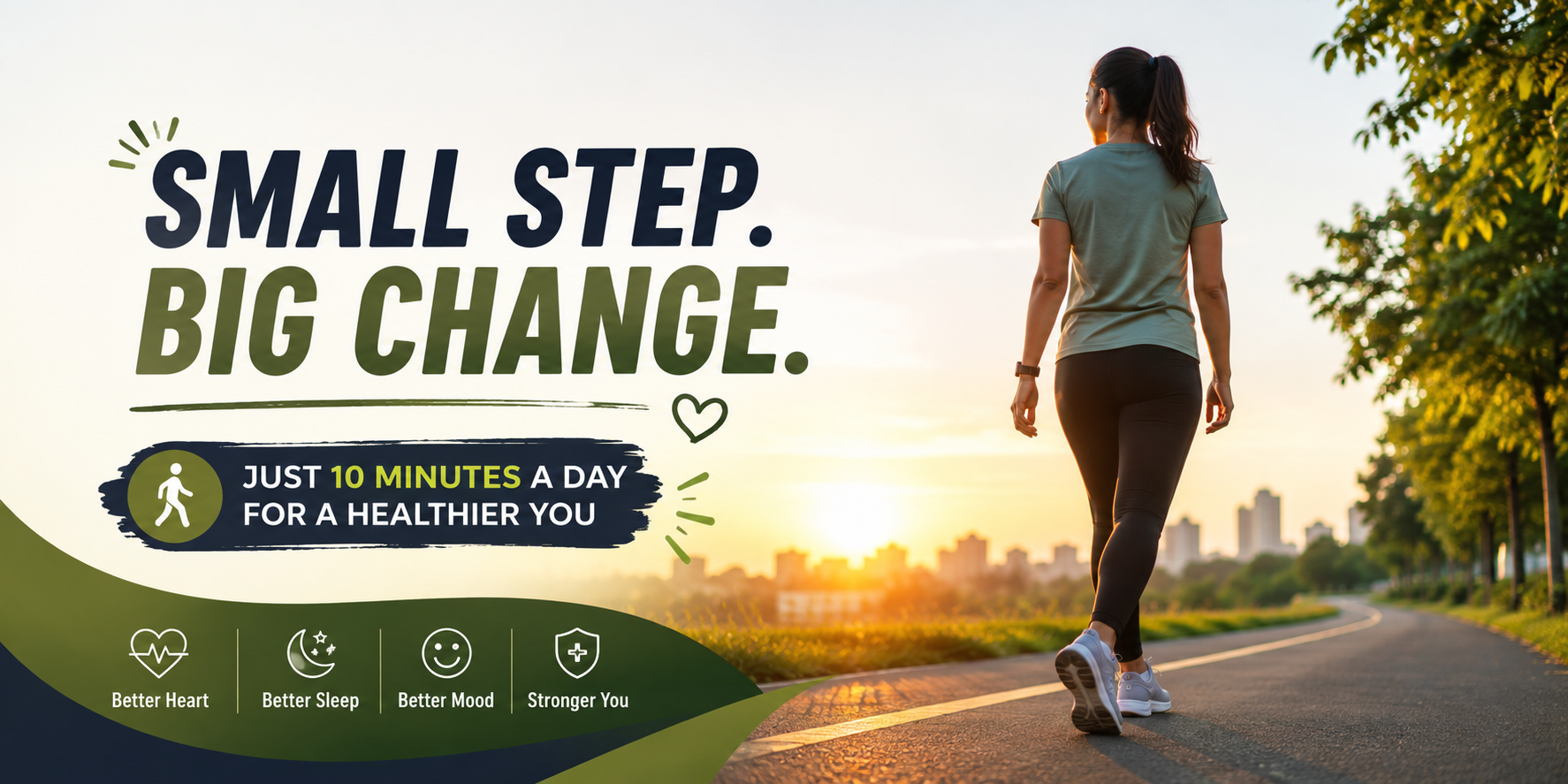 Beginner walking routine with a 10-minute daily walk for better health and fitness