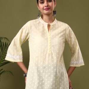 Floral Embroidered Straight Pure Cotton Top