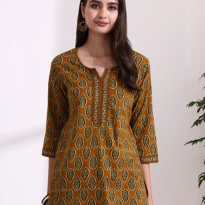 Floral Embroidered Straight Pure Cotton Top