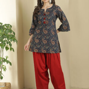 Paisley Printed Pure Cotton Farshi Suit