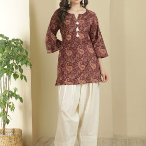 Paisley Printed Pure Cotton Farshi Suit