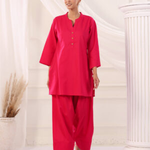 Solid Cotton Straight Kurta & Salwar Sets