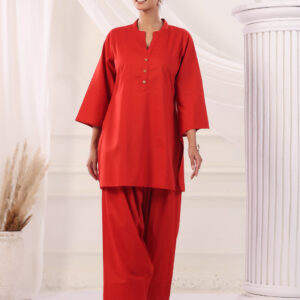 Solid Cotton Straight Kurta & Salwar Sets