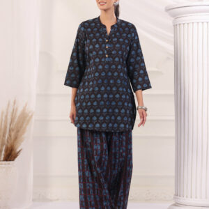 Women Straight Printed Pure Cotton Farshi Suit Sets