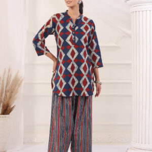 Women Straight Printed Pure Cotton Farshi Suit Sets