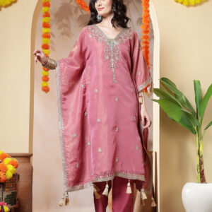 Floral Embroidered Kaftan Kurta & Trousers Sets