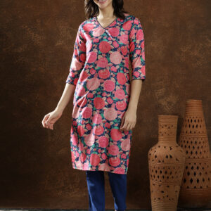 Floral Embroidered Straight Kurta