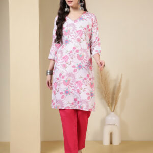 Floral Embroidered Straight Kurta
