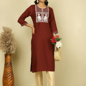 Thread Embroidered Cotton Kurta