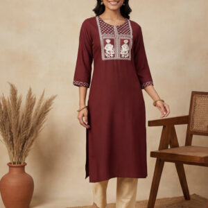 Thread Embroidered Cotton Kurta