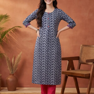 Floral Printed Straight Pure Cotton Kurta