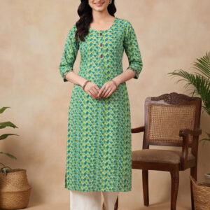 Women Floral Print Pure Cotton Straight Kurta