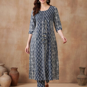 Ethnic Motifs Printed Flared Kurta & Trousers Sets
