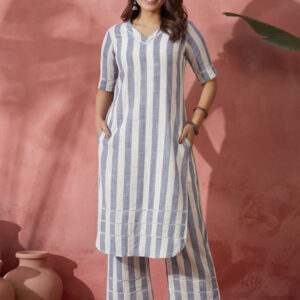 Striped Printed Straight Kurta & Palazzos Sets
