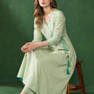 Solid Solid Flared Kurta & Trousers Sets