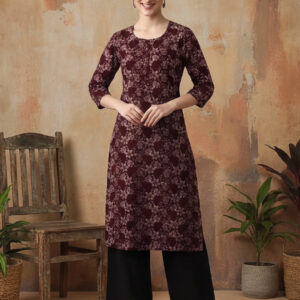 Floral Printed Straight Pure Cotton Kurta
