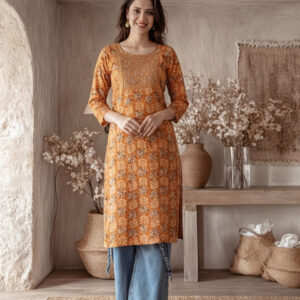 Floral Embroidered Straight Kurta