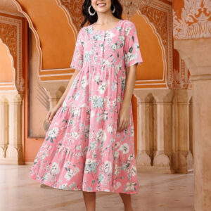 Floral Printed A-Line Ethnic Dress