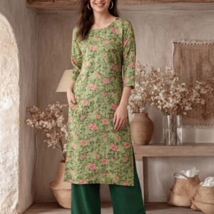 Floral Embroidered Straight Kurta
