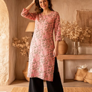 Floral Embroidered Straight Kurta