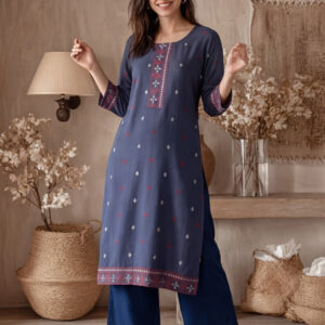 Floral Embroidered Straight Kurta