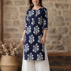 Floral Printed Straight Kurta