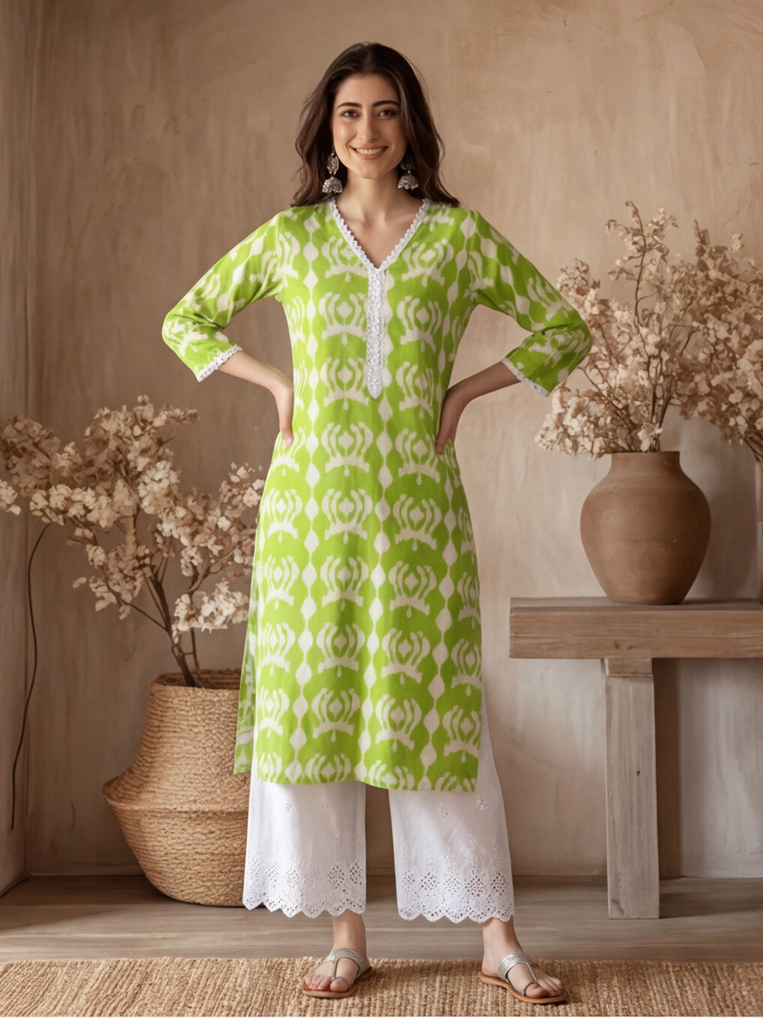 Floral Printed Straight Kurta