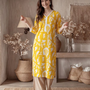 Floral Printed Straight Kurta