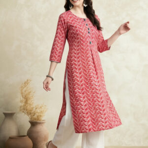 Floral Printed Straight Pure Cotton Kurta Sets