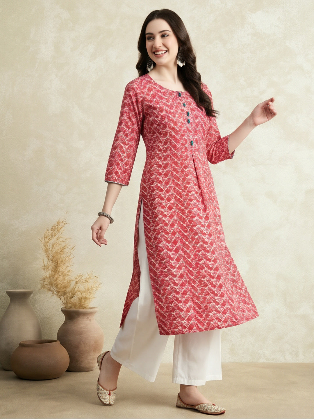 Floral Printed Straight Pure Cotton Kurta Sets