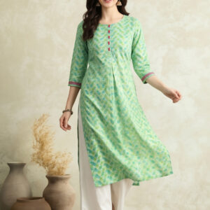 Women Floral Print Pure Cotton Straight Kurta Sets