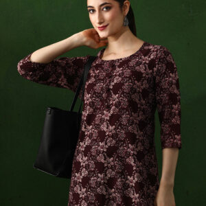 Floral Printed Straight Pure Cotton Kurta