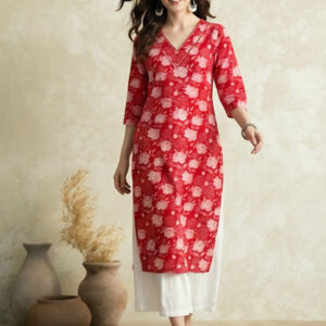 Floral Printed Straight Pure Cotton Kurta Sets