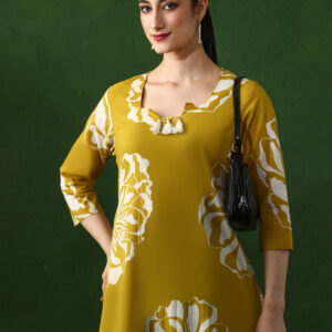 Floral Embroidered Straight Pure Cotton Kurta