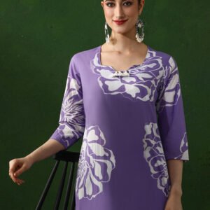 Floral Embroidered Straight Pure Cotton Kurta