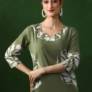 Floral Embroidered Straight Pure Cotton Kurta