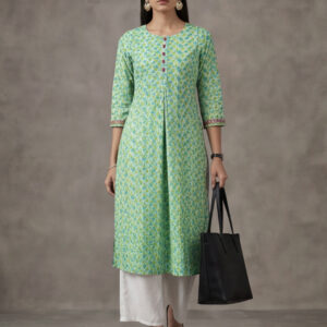 Women Floral Print Pure Cotton Straight Kurta