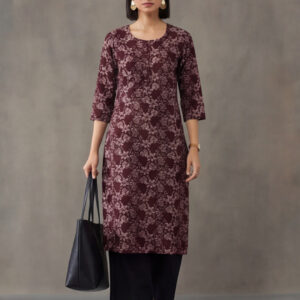 Floral Printed Straight Pure Cotton Kurta