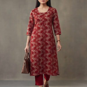 Floral Printed Straight Pure Cotton Kurta