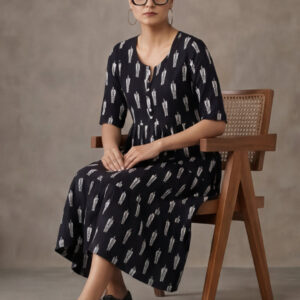 Floral Printed A-Line Tiered Ethnic Dress