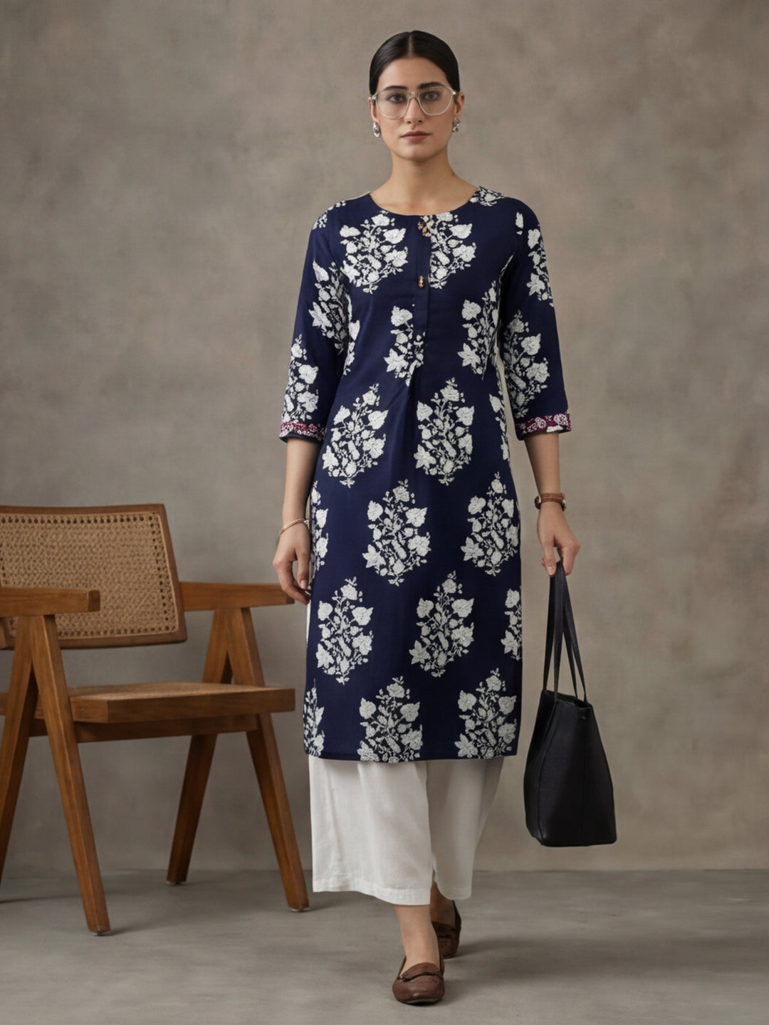 Floral Printed Straight Kurta