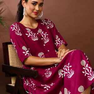 Floral Printed A-Line Tiered Ethnic Dress