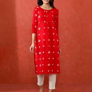 Women Bandhani Printed Kurta