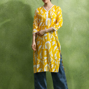 Floral Printed Straight Kurta